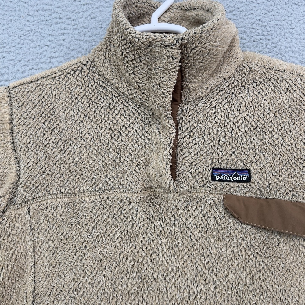 Patagonia Los Gatos Fleece Pullover Women's Medium Beige Brown Snap-T Jacket - Picture 6 of 13